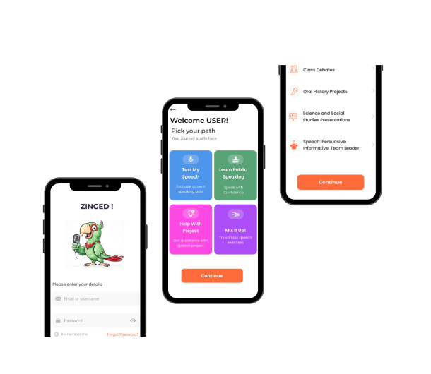 Zinged - Public Speaking App